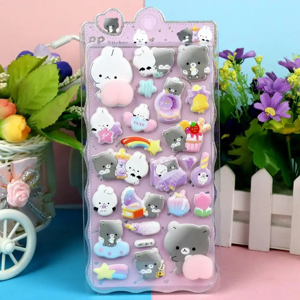 3D Bubble Cartoon Sensory Sticker – Squeeze Pop Phone Decor