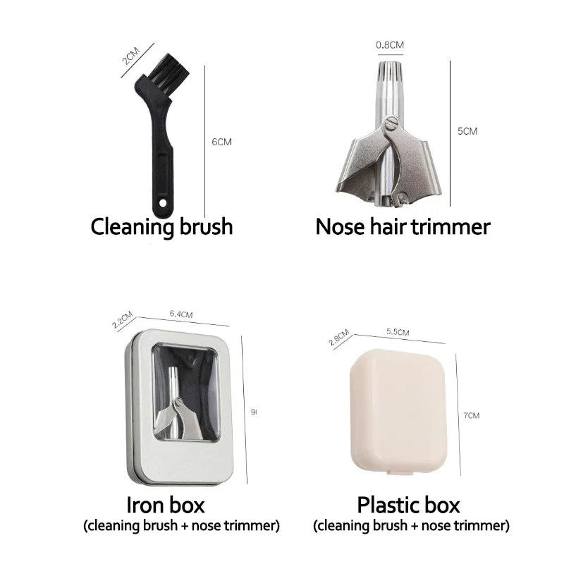 Nose Hair Ear Trimmer Men Stainless Steel Manual Washable Portable