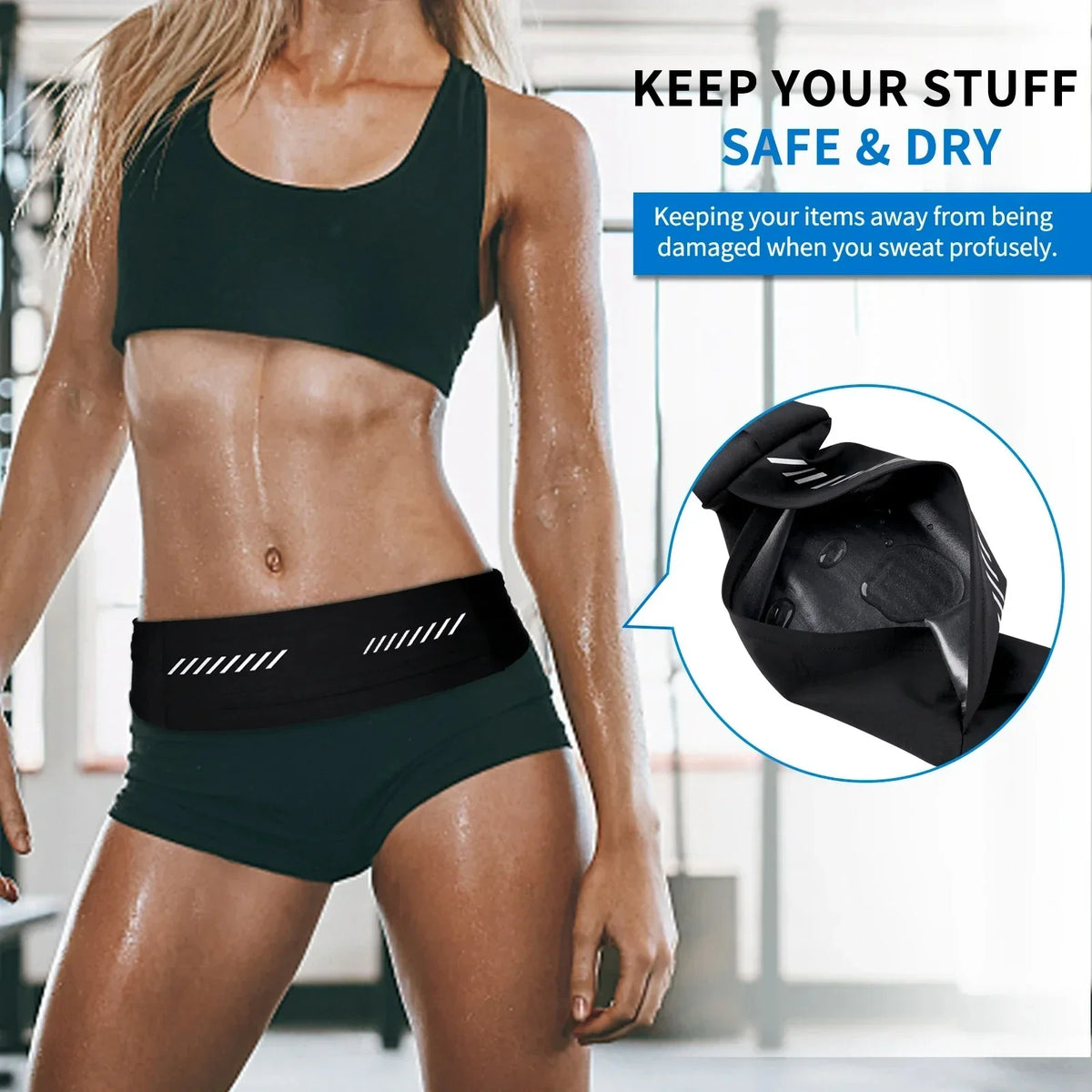 Sports Running Waist Belt Bag Ultra-thin Waterproof Phone Pouch