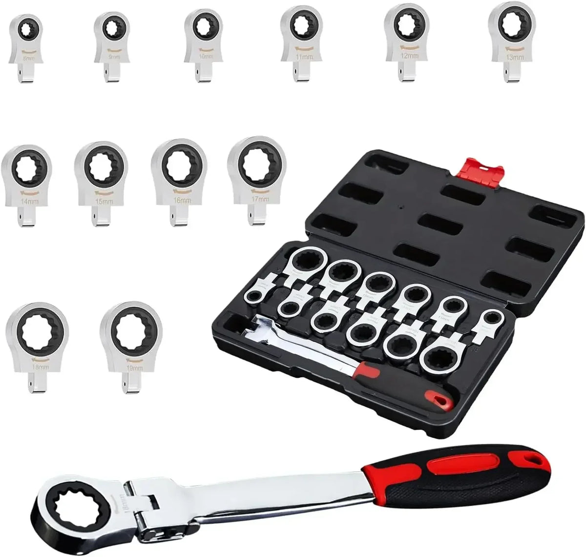 6-in-1 Ratcheting Wrench Set – Chrome Vanadium Steel Tool Kit