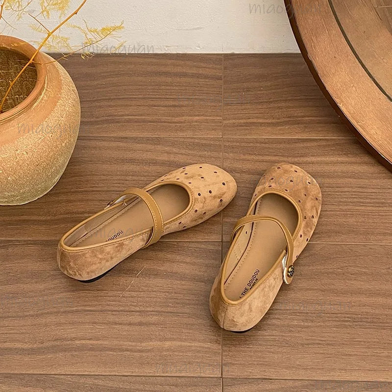 Women's Vintage Mary Jane Flats – Buckle Strap Ballet Loafers