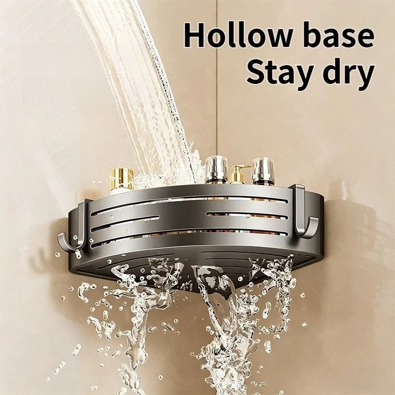 No-Drill Suction Cup Aluminum Bathroom Wall Shelf | Single Tier
