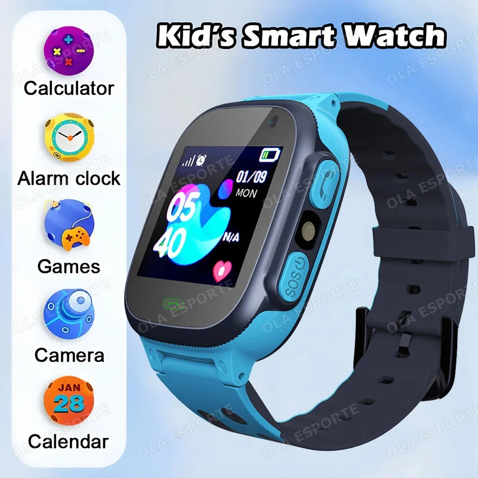 Kids Smart Watch Flashlighfor Children Real Time Positioning SOS