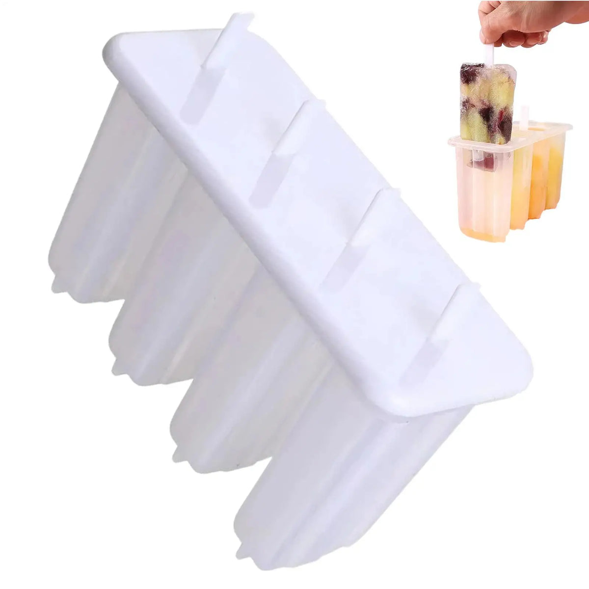 4-Cavity Popsicle Mold with Lid – DIY Ice Cream & Ice Pop Maker