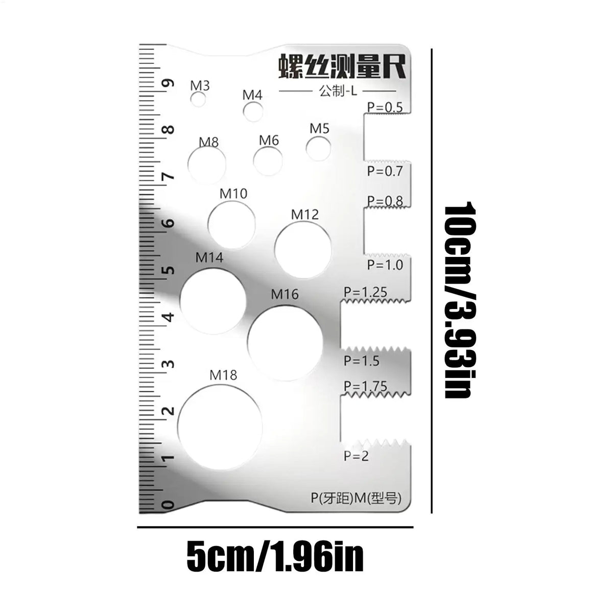 Bolt Thread Checker Measurement Tool Screw Anti-slip Portable