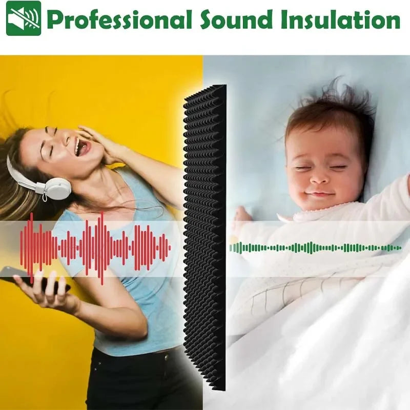 12-Pack Self-Adhesive Acoustic Foam Wall Panels | Home Studio