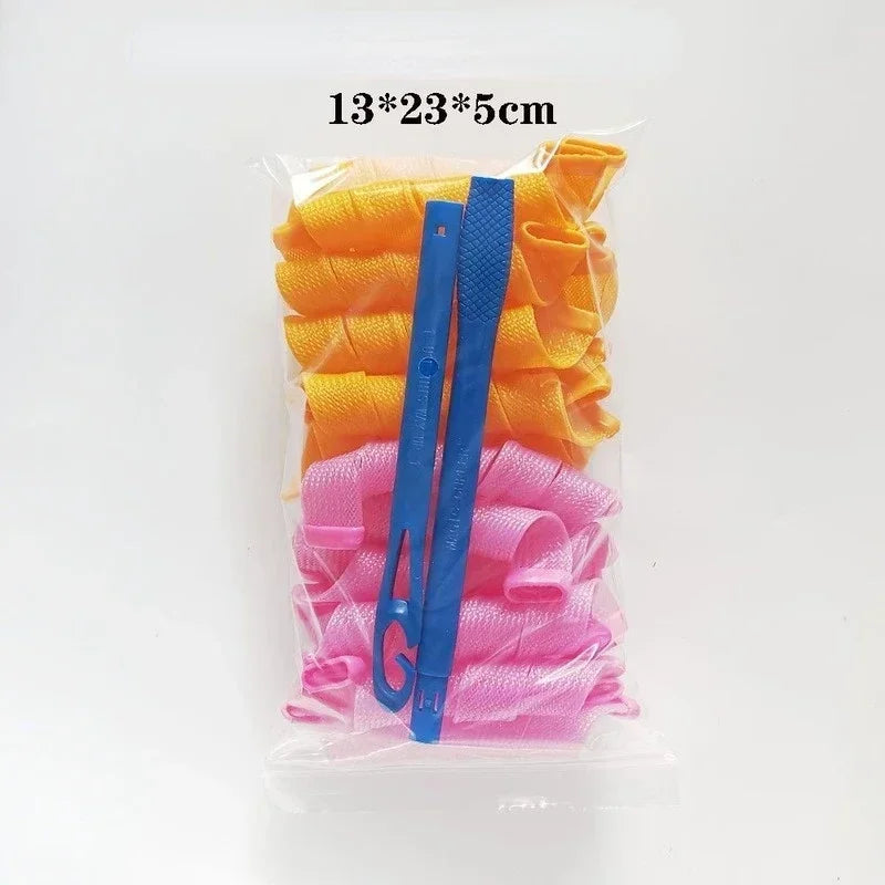 No-Heat Snail Shape Hair Rollers for DIY Spiral Curls | 30–65cm