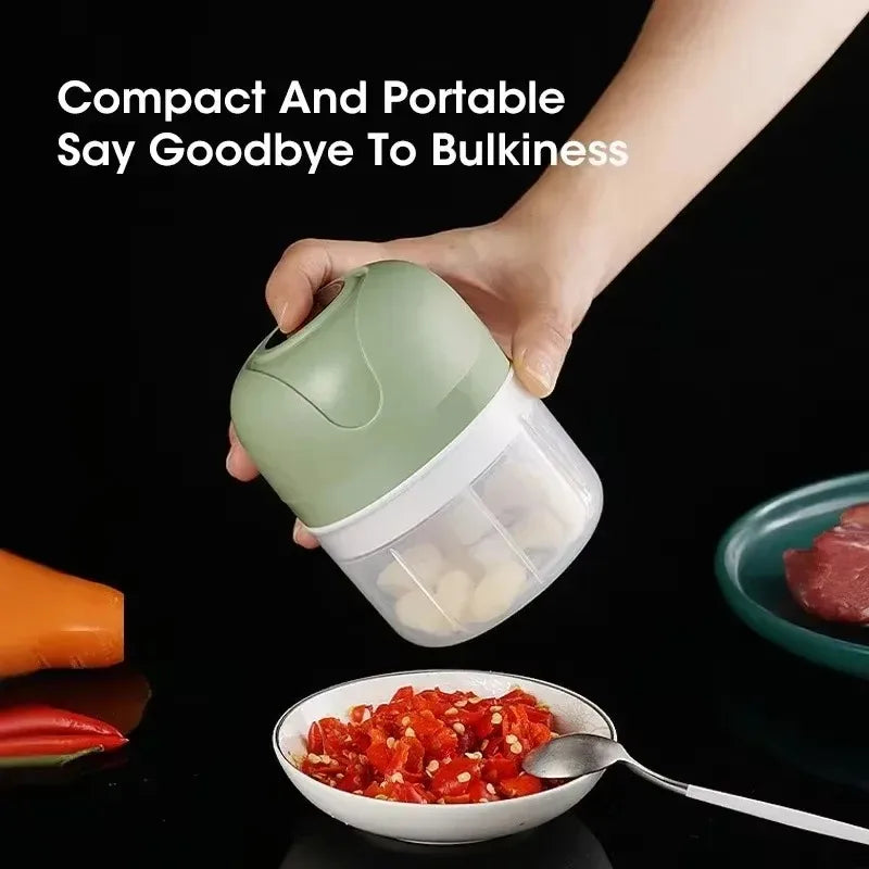 Mini Electric Garlic Chopper 250mL USB Rechargeable Grinder
