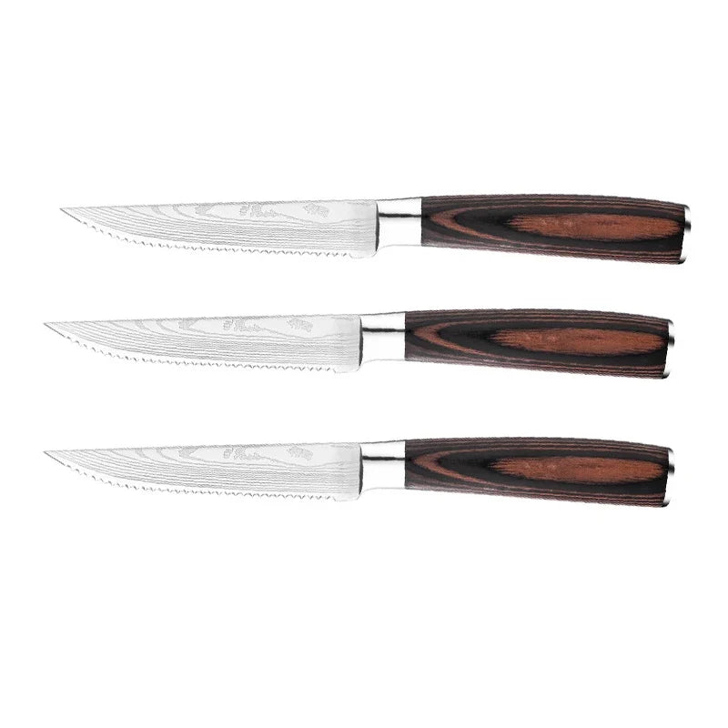 Stainless Steel Serrated Steak Knife with Plastic Handle