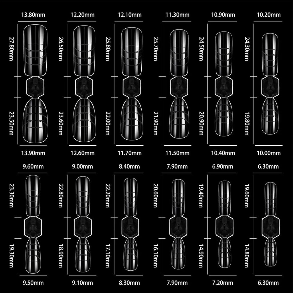 120pcs Reusable Nail Extension Forms | 12 Sizes Builder Molds