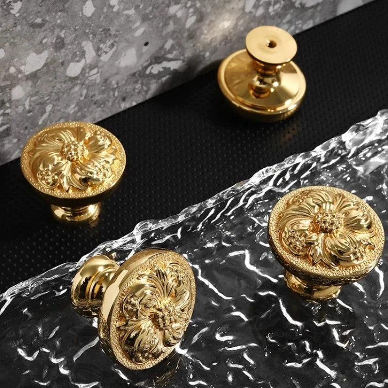 Brass Gold Plated Cabinet Drawer Handle | French Luxury Style