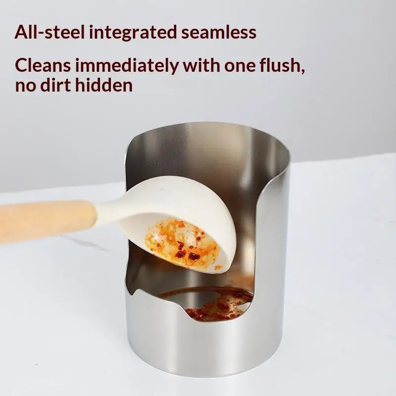 Stainless Steel Spoon & Spatula Holder – 2-in-1 Utensil Rack