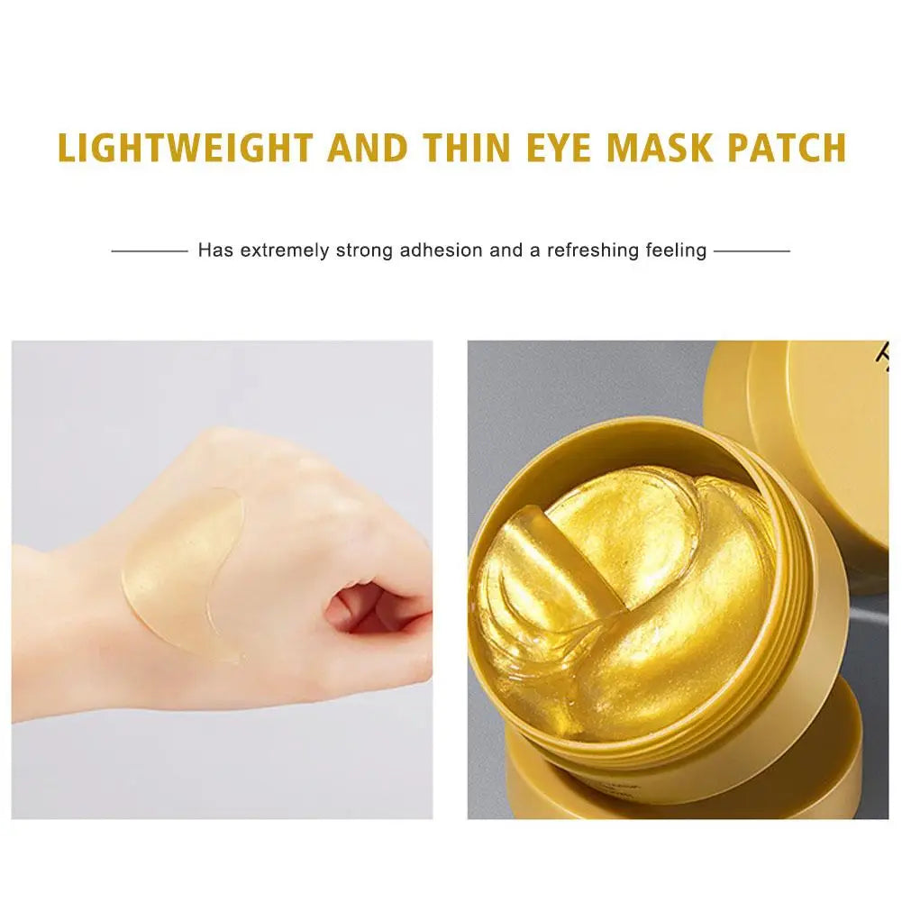24K Gold Eye Gel Patches – Collagen & Hyaluronic Acid, 30 Pairs