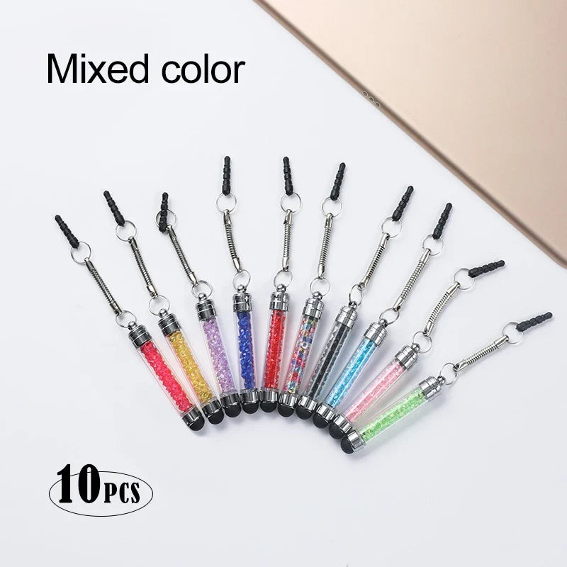 Crystal Pendant Capacitive Stylus Universal Touch Screen Pencil Cell