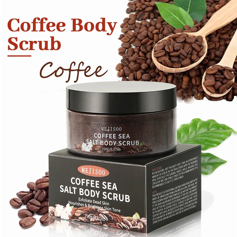 Coffee Sea Salt Body Scrub – Natural Exfoliating Cleanser 250g