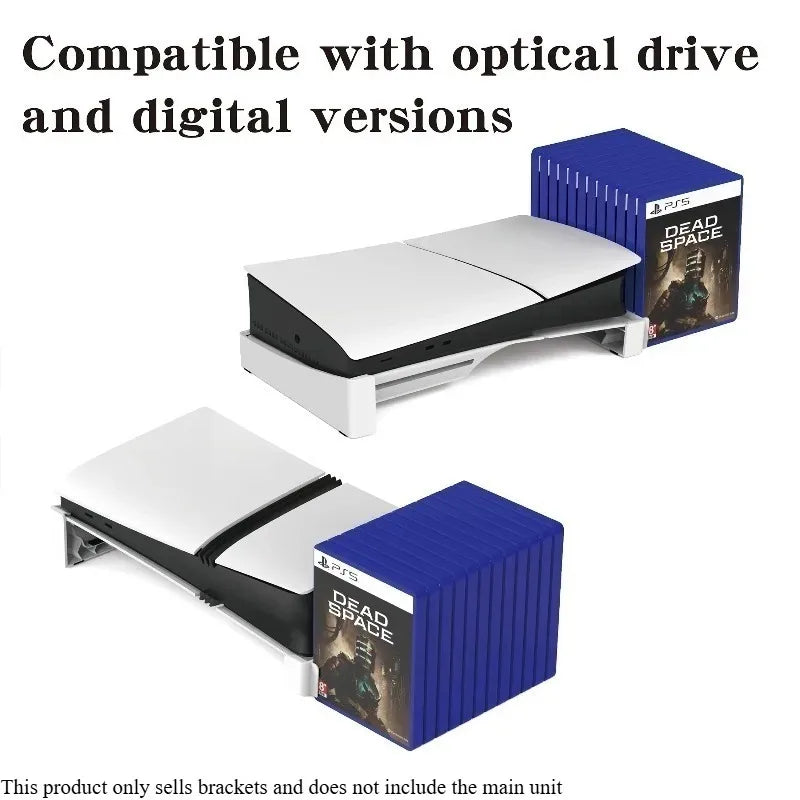 PS5 Slim & Pro Horizontal Stand – Holds 12 Game Discs