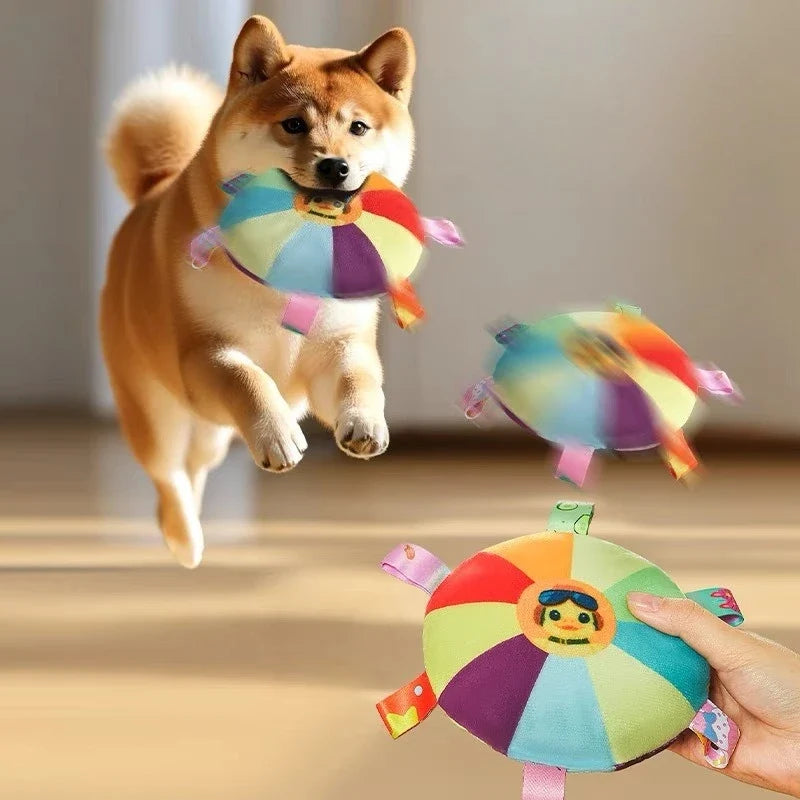 Hot Dog Plush Chew Toy with Bell | Small Dog Bite-Resistant