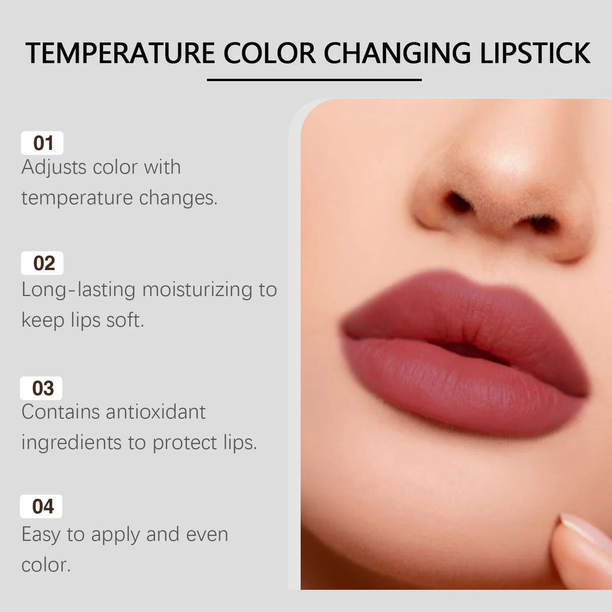 Obsidian Thermochromic Lipstick – Moisturizing & Color-Changing