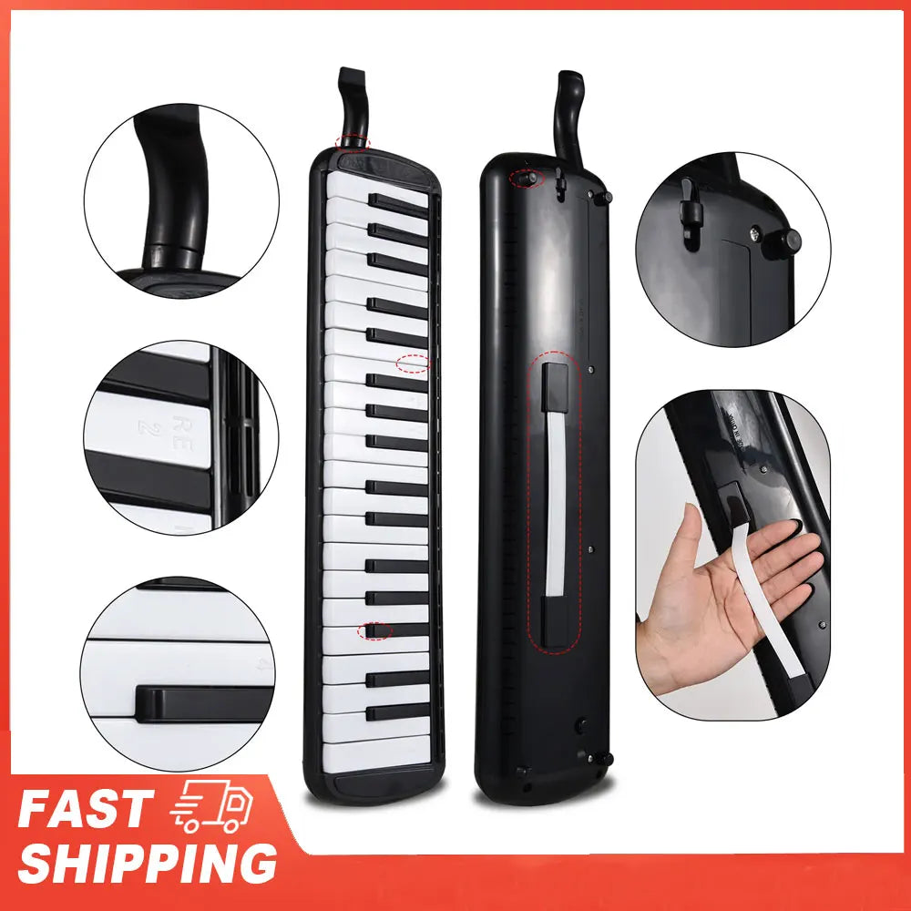 Melodica Air Piano Keyboard 37 Keys Instrument 2 Soft Blow Pipe
