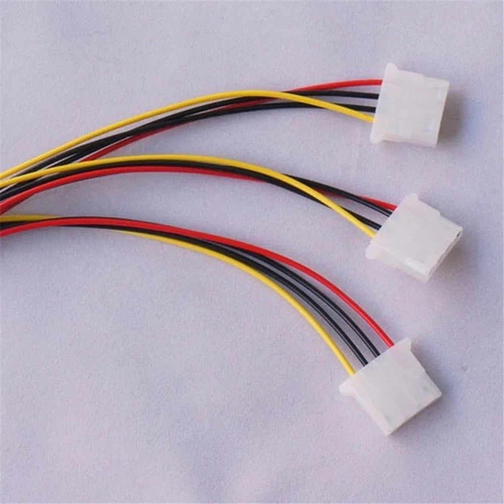 4-Pin Molex IDE Male to 3-Port Female Power Splitter Cable