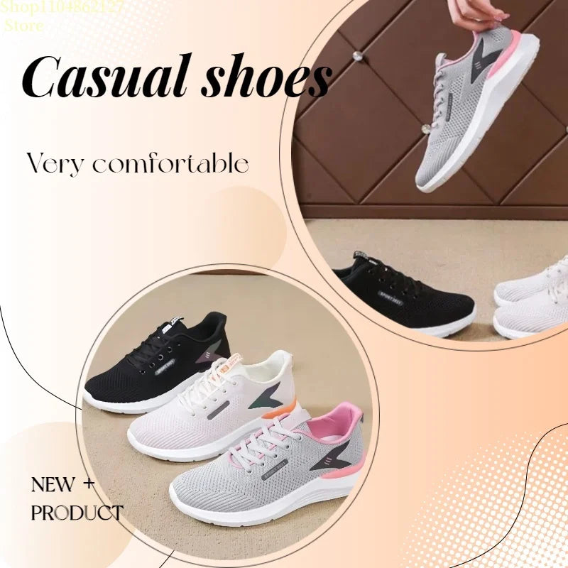 Women's Breathable Lace-Up Sneakers | Non-Slip Rubber Sole