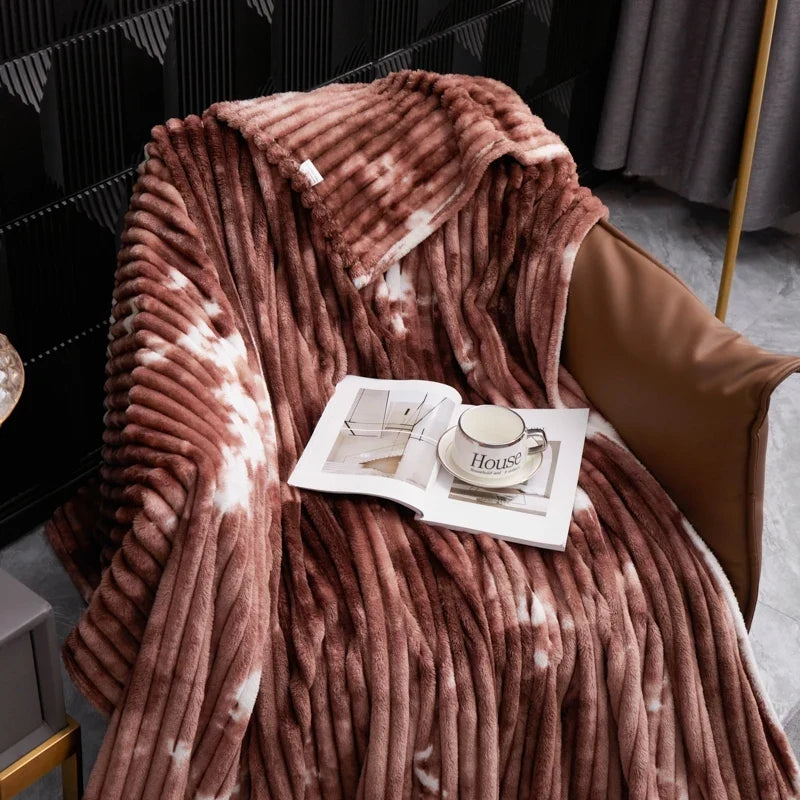 3D Jacquard Shaggy Blanket – Cozy Lightweight Throw for Bed & Sofa
