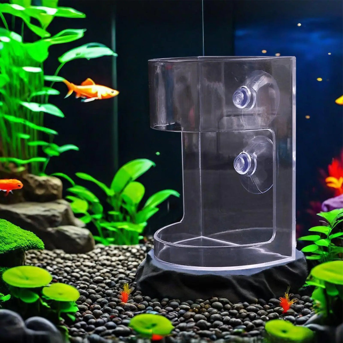 Fish Food Dispenser Transparent Feeding Dish Large Capacity