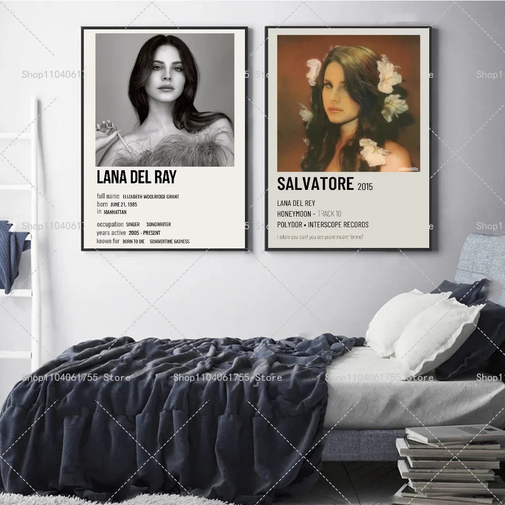 Lana Del Rey Album Wall Poster – Self-Adhesive Waterproof Sticker