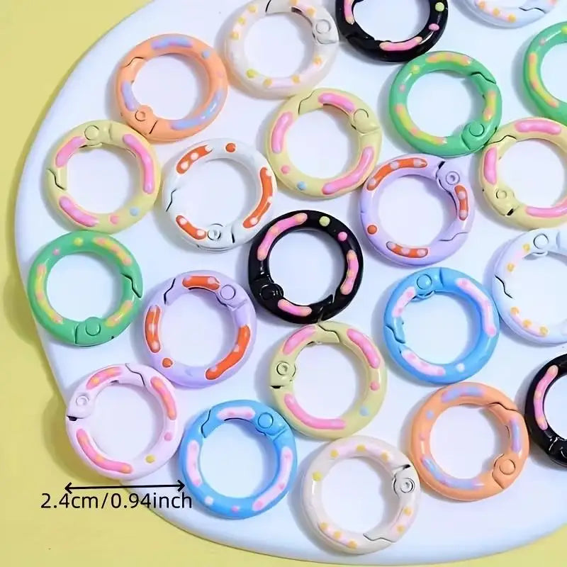 8-Pack Colorful Donut Spring Gate Key Rings & Carabiners