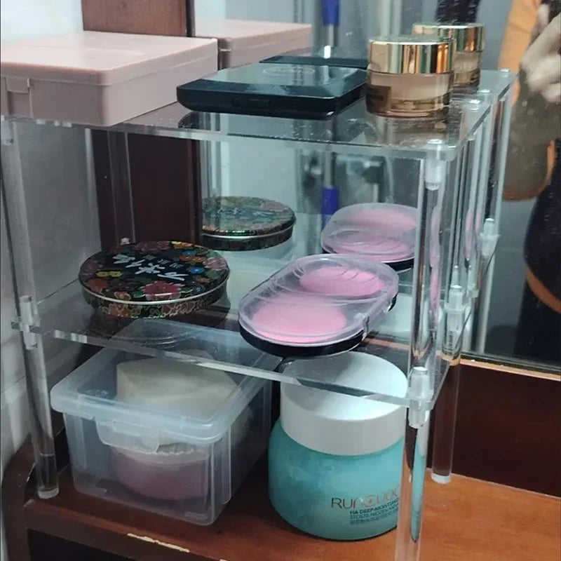 Acrylic Multi-Layer Cosmetics & Perfume Display Shelf Rack