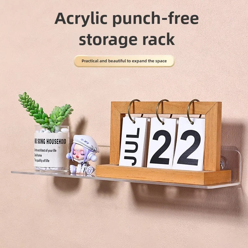 Acrylic Wall Mounted Floating Shelf – Kitchen & Bathroom Rack