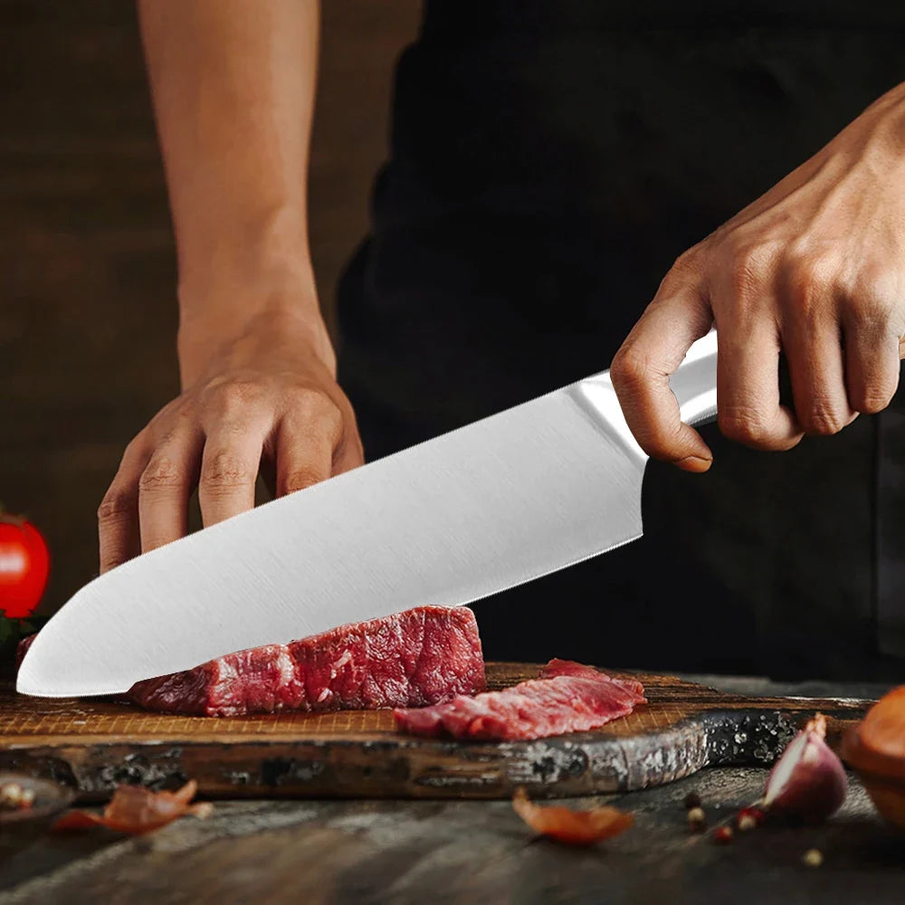 Professional 6.5-Inch Chef's Knife – Stainless Steel Wood Handle