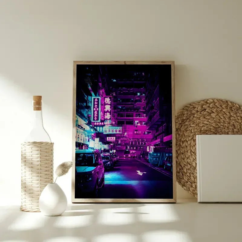 Tokyo Cyberpunk Wall Poster – Self-Adhesive Waterproof Sticker