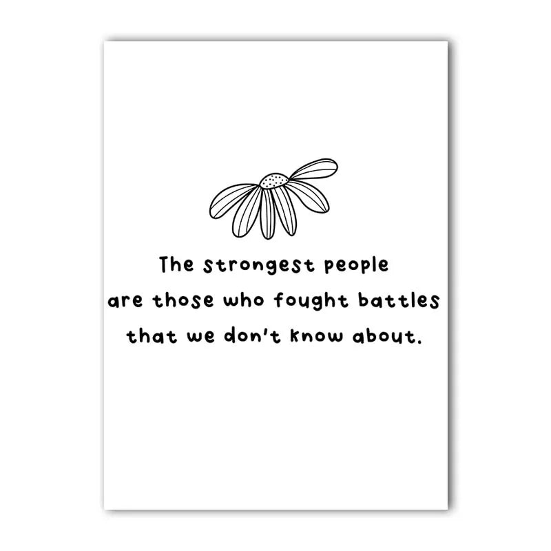 Nordic Minimalist Inspirational Quote Canvas Wall Art Print