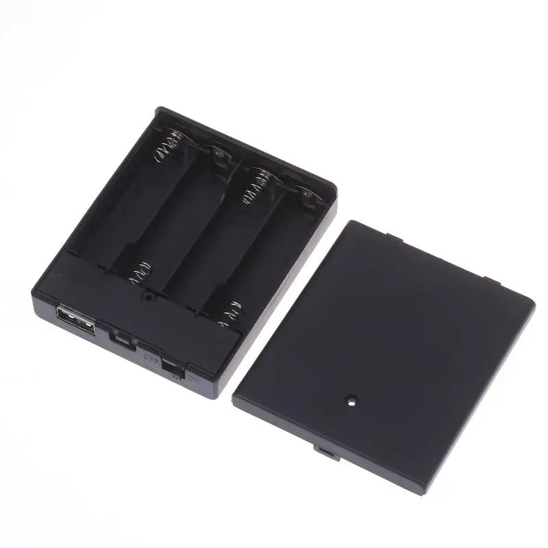 4AA Battery Holder Box with USB Output for LED Strip Lights