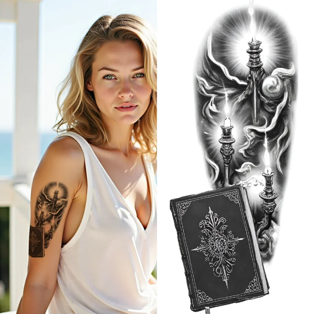 3-Pack Waterproof Temporary Tattoos – Cross & Praying Figures