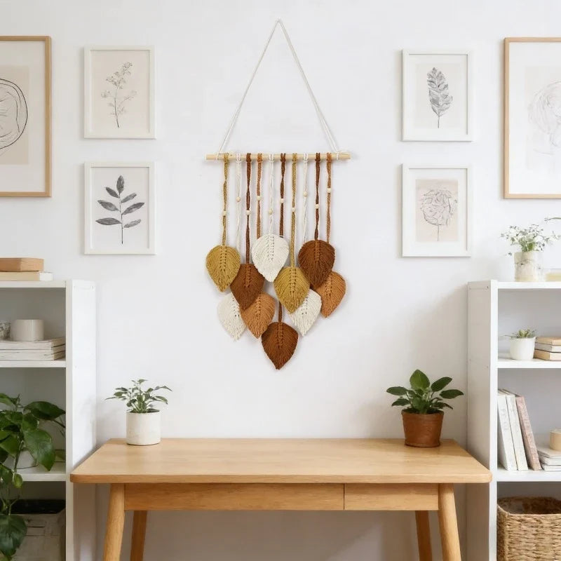 Macrame Leaf Garland Jungle Nursery Decor Green Theme Classroom Room