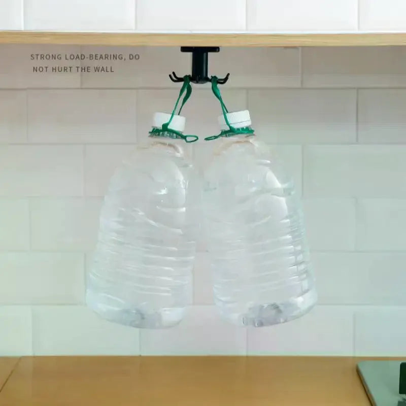 Under Cabinet Utensil Hanger – 360° Rotating 6-Hook Organizer