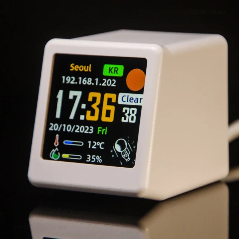 WiFi Animated Weather Station Desk Clock – Thermometer Display