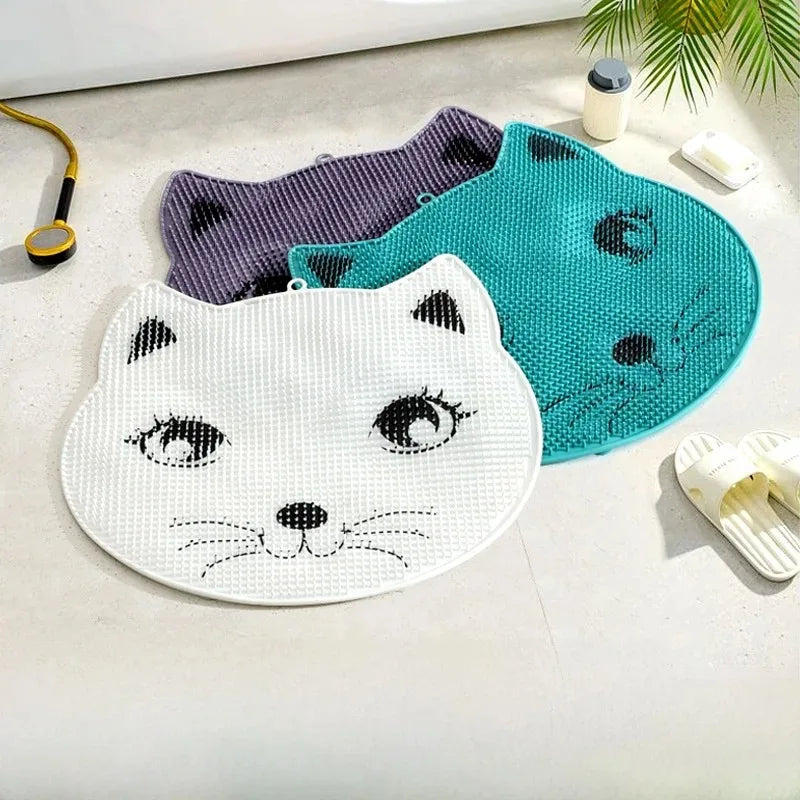 Cartoon Cat Non-Slip Bath Mat – Shower Scrubbing Massage Pad