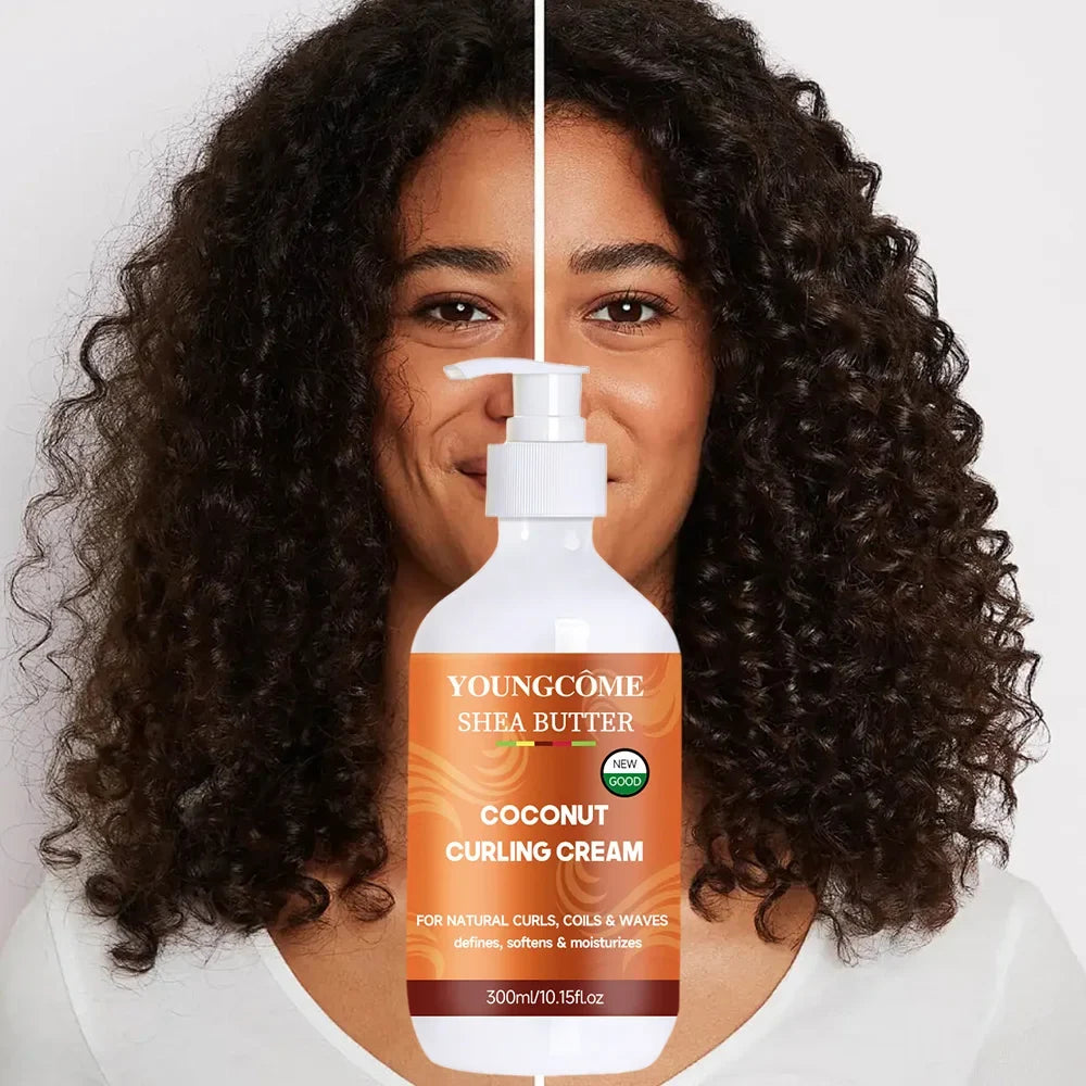 YOUNGCOME Coconut Curl Cream – Hydrating Botanically-Based 100ml