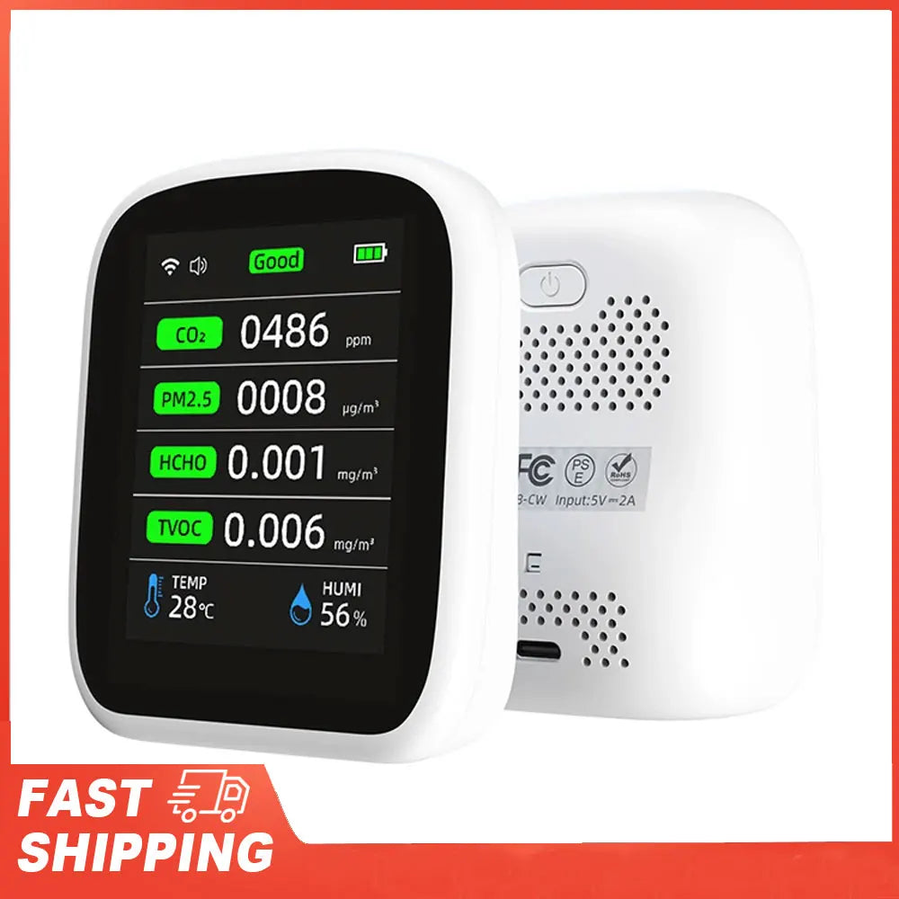 Portable LCD Air Meter 1 8 in1 Wifi PM1 0 PM2 5 PM10 CO2 TVOC HCHO