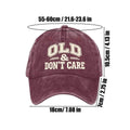 Vintage Distressed Baseball Cap | "Old Don't Care" Unisex Hat