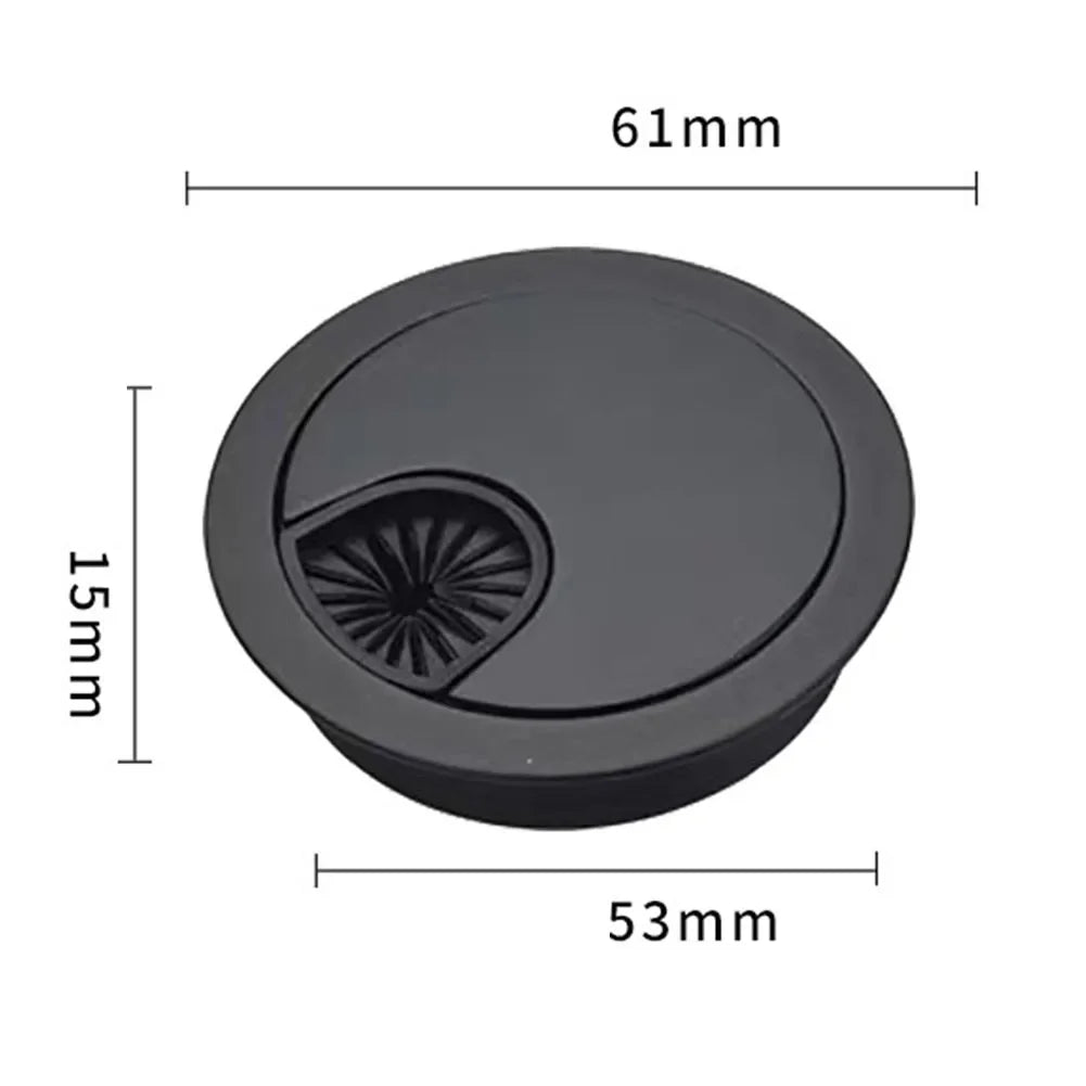 Chrome Zinc Alloy Desk Cable Hole Cover | Detachable Design