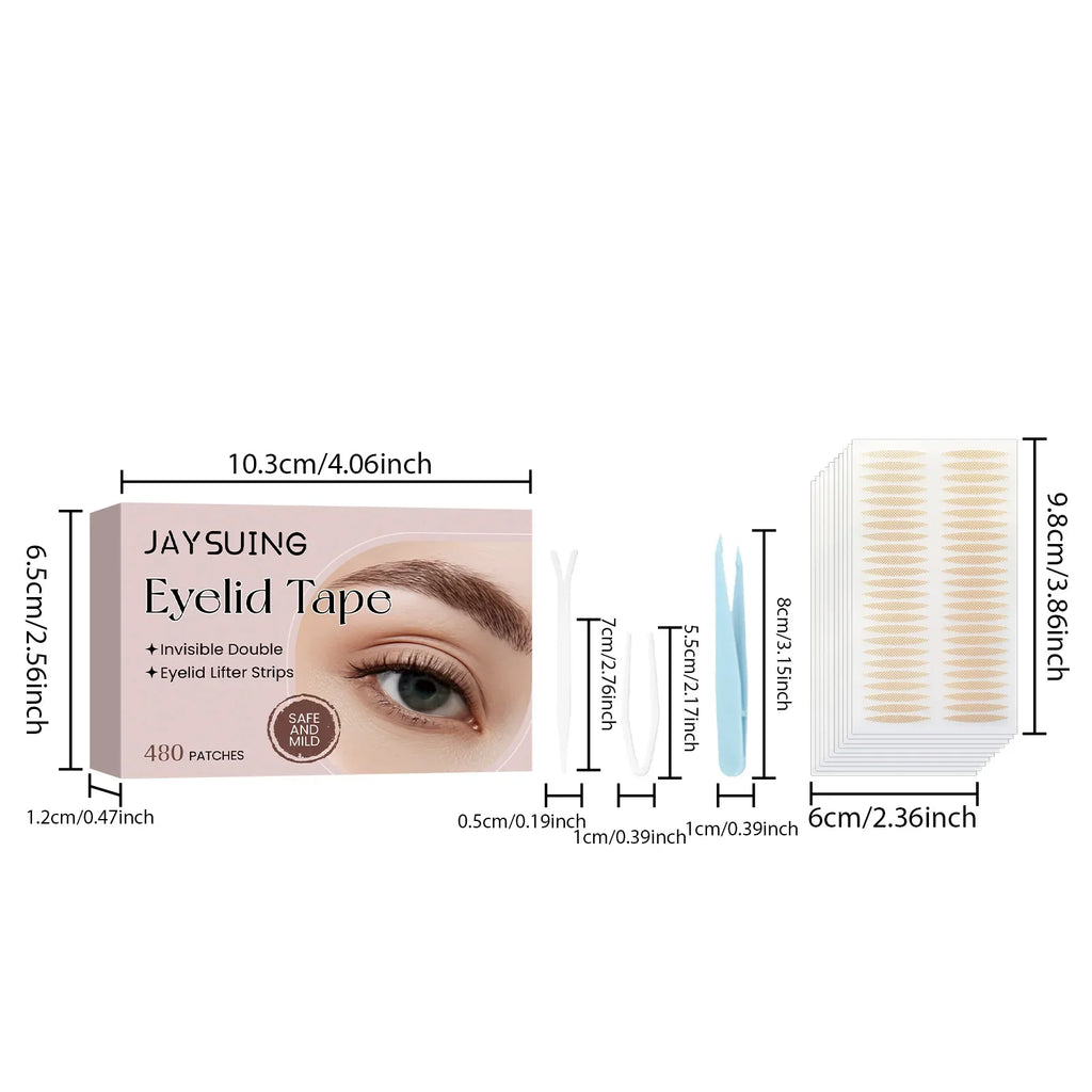 480pcs Invisible Eyelid Tape – Natural Eye Lift Strips