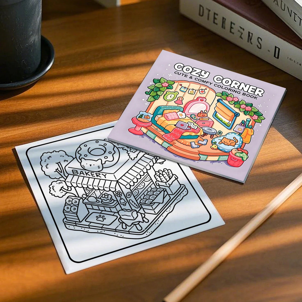 Cozy Corner Cute Coloring Book Adults Kids Stress Relief Art Supplies