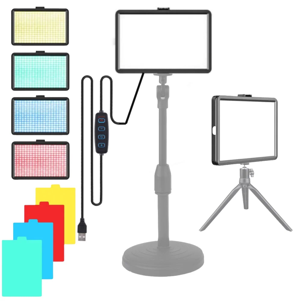VeFly 8" LED Fill Light with RGB Filters for Live Streaming