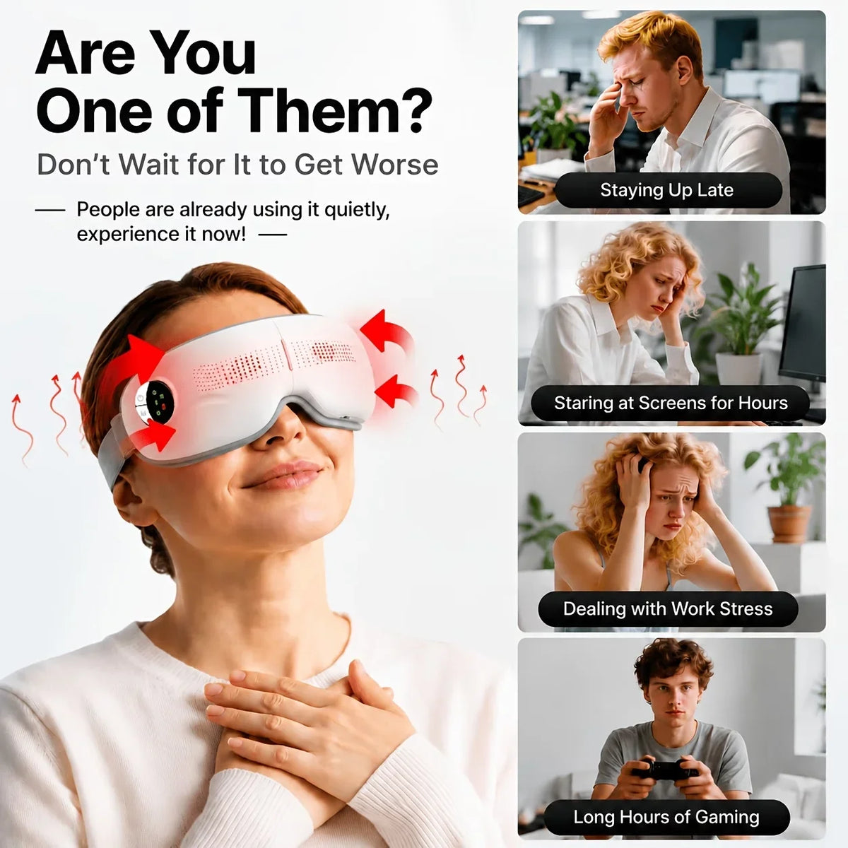 Vibrating Eye Massager Mask | 3 Modes & Acupoint Therapy