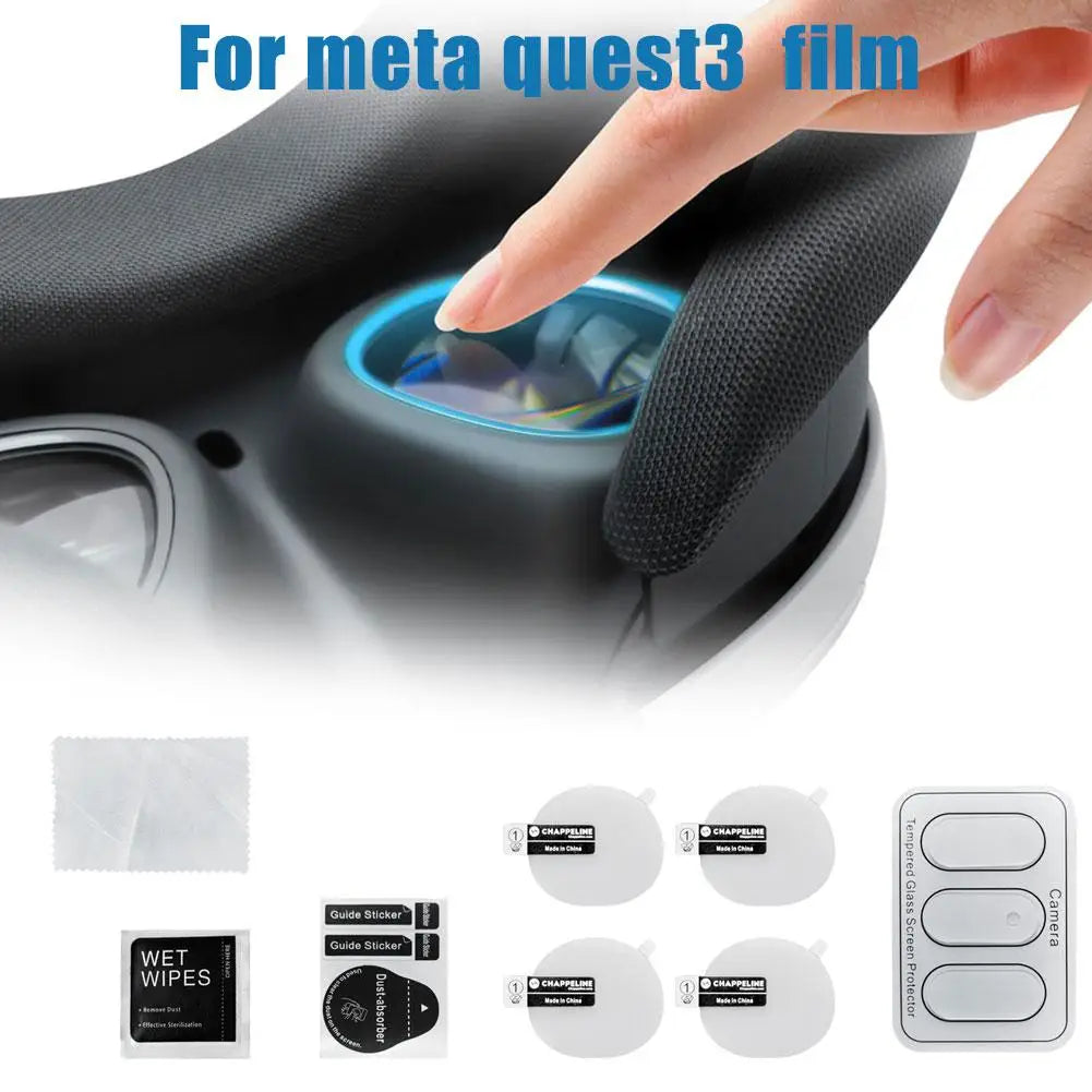 Tempered Glass Lens Protector for Meta Quest 3 – 2-in-1 Set