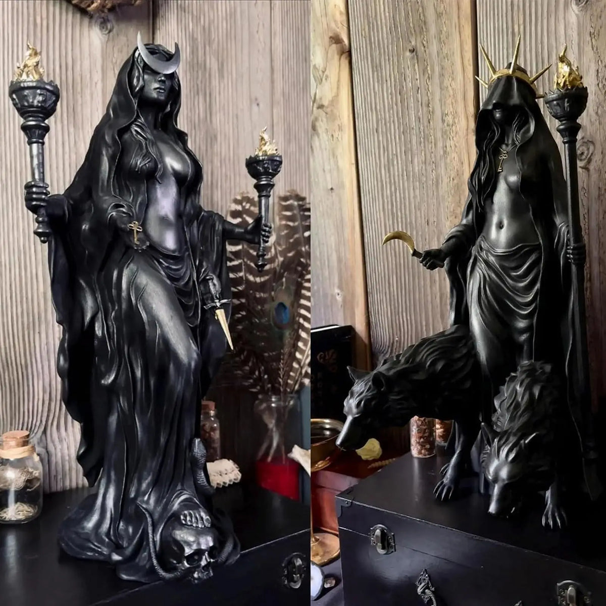 Hekate Niktipolos Goddess Figurine | Pagan Altar Sculpture